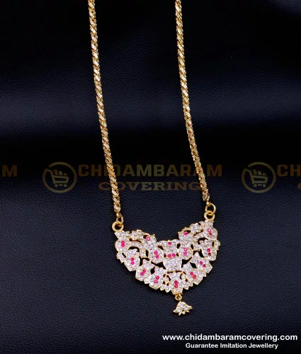 DLR201 - Gold Plated Impon Jewellery Stone Big Dollar Chain for Ladies
